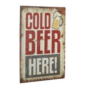 Cold Beer Here - metal skilt 30x40cm